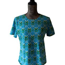 Talbots women's multicolored floral short-sleeve top size PL