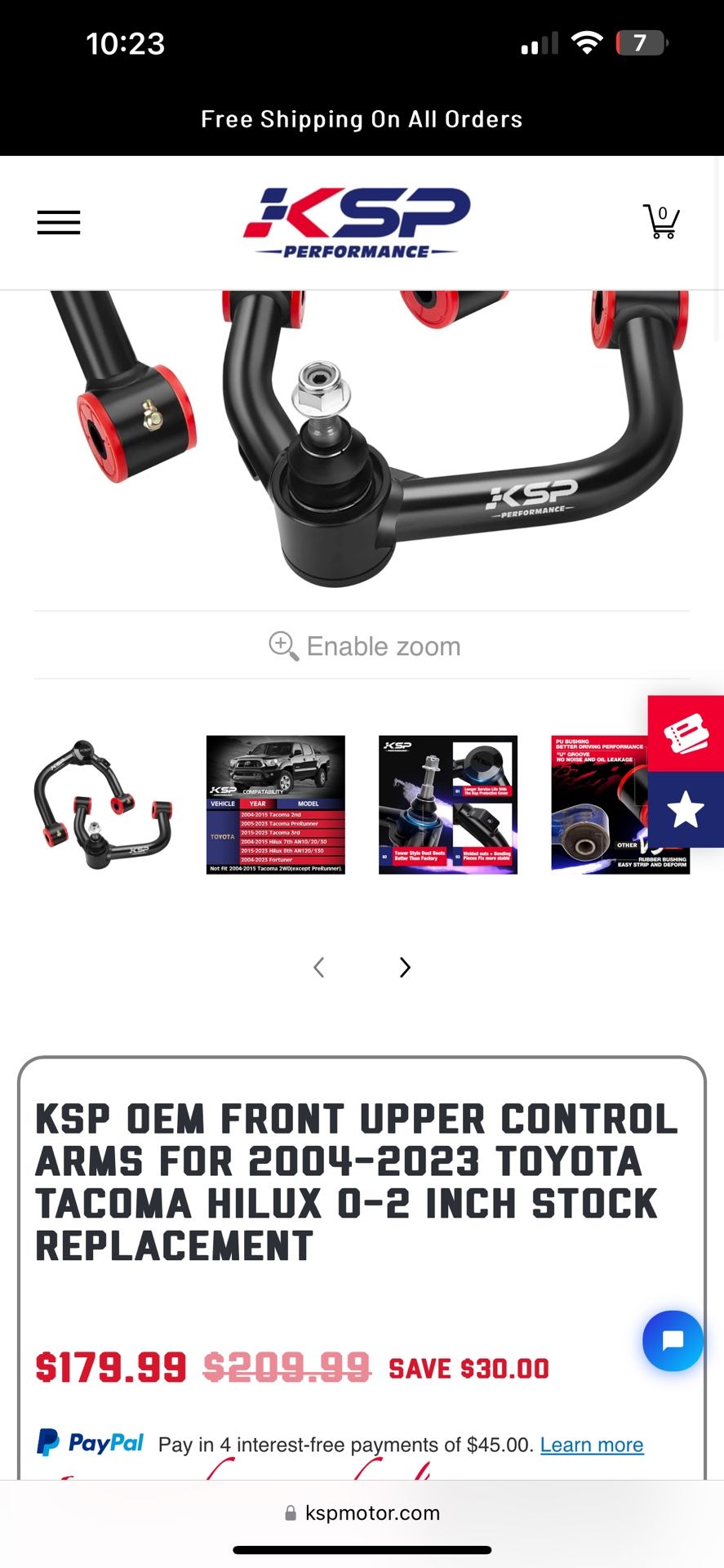 front upper control Arm