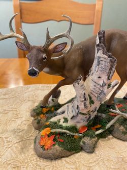 Deer statue. “One more step” by artist Nick Bibby. Ceramic. 8x5.5 inch. Cabin/ Rustic.
