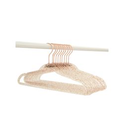 Girls Non-Slip Swivel Hook Clothes Hangers, Gold Glitter, 25 Pack, New