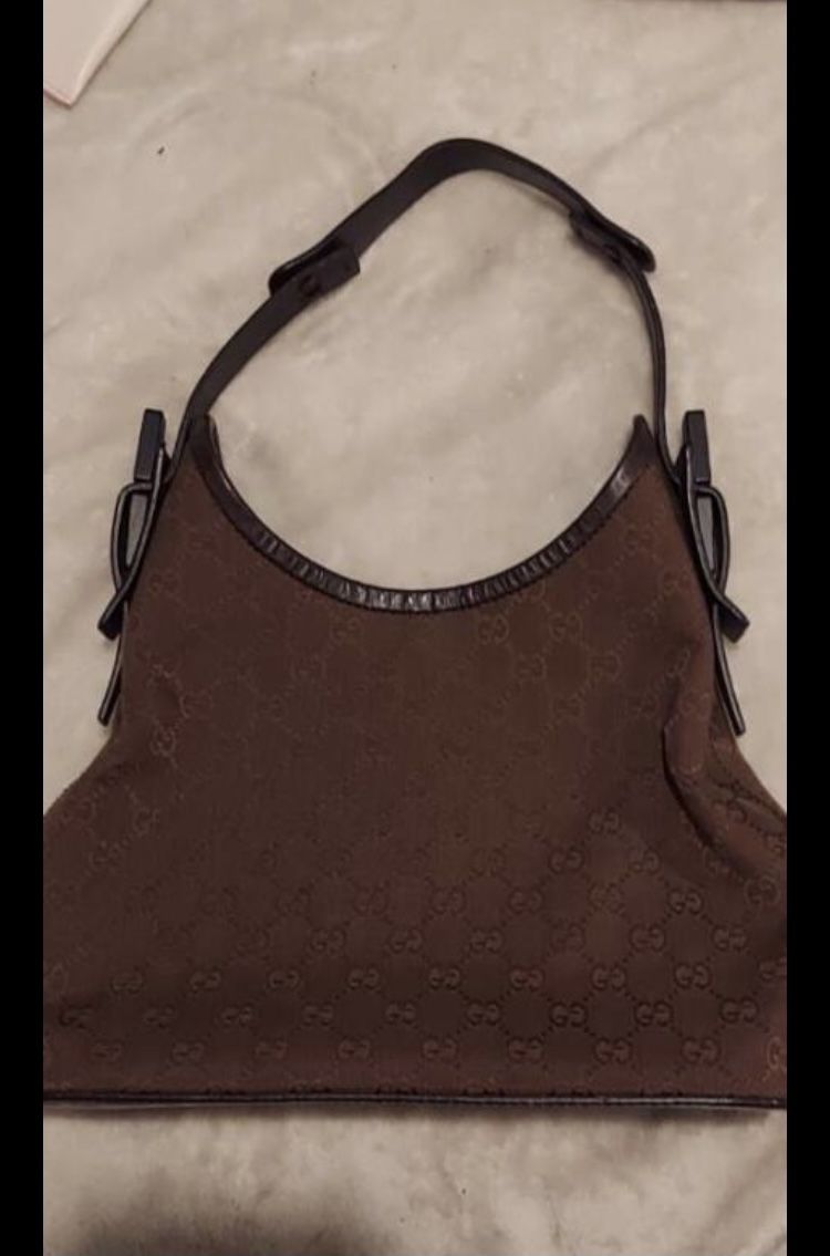 Gucci Chocolate Brown Hobo Canvas