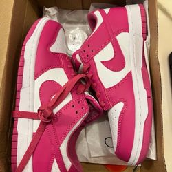 pink and white dunks size 7