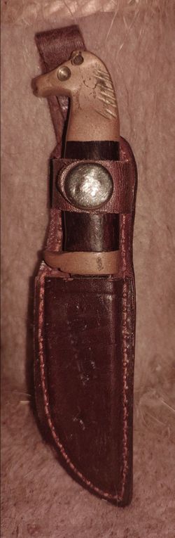 Vintage Mexican Oaxaca Souvenir Knife with Bottle Opener & Leather Sheath - Mid-Century Folk Art Memorabilia
