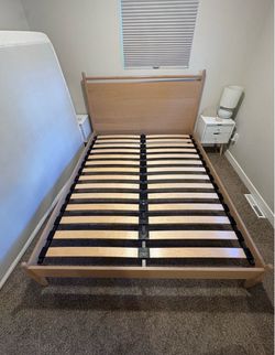 Article Lenia Queen Panel Bed - White Oak