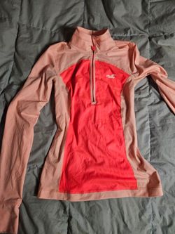Hollister Sport Pink Colorblock Quarter-Zip Top - Size Small