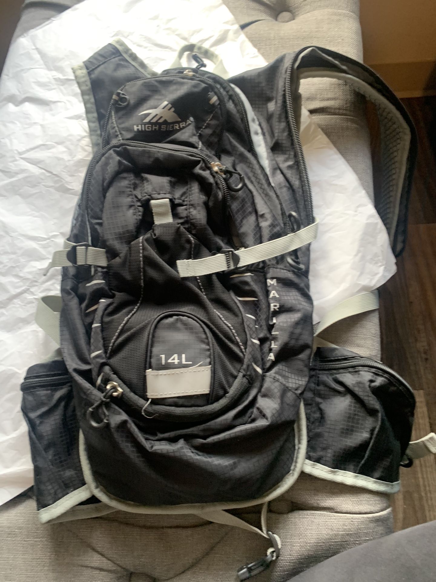 Hydration backpack with water bladder