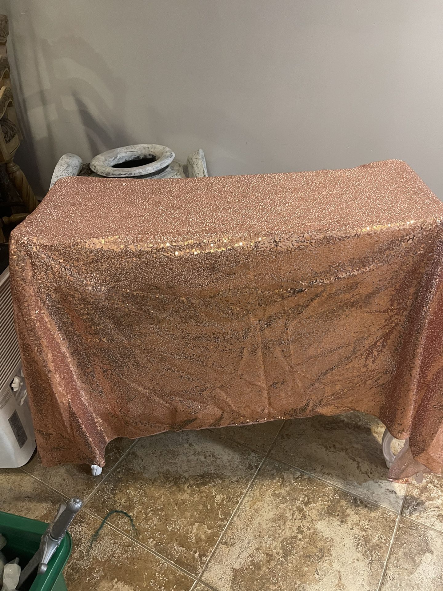 Rose Gold Sequin Table Cloth