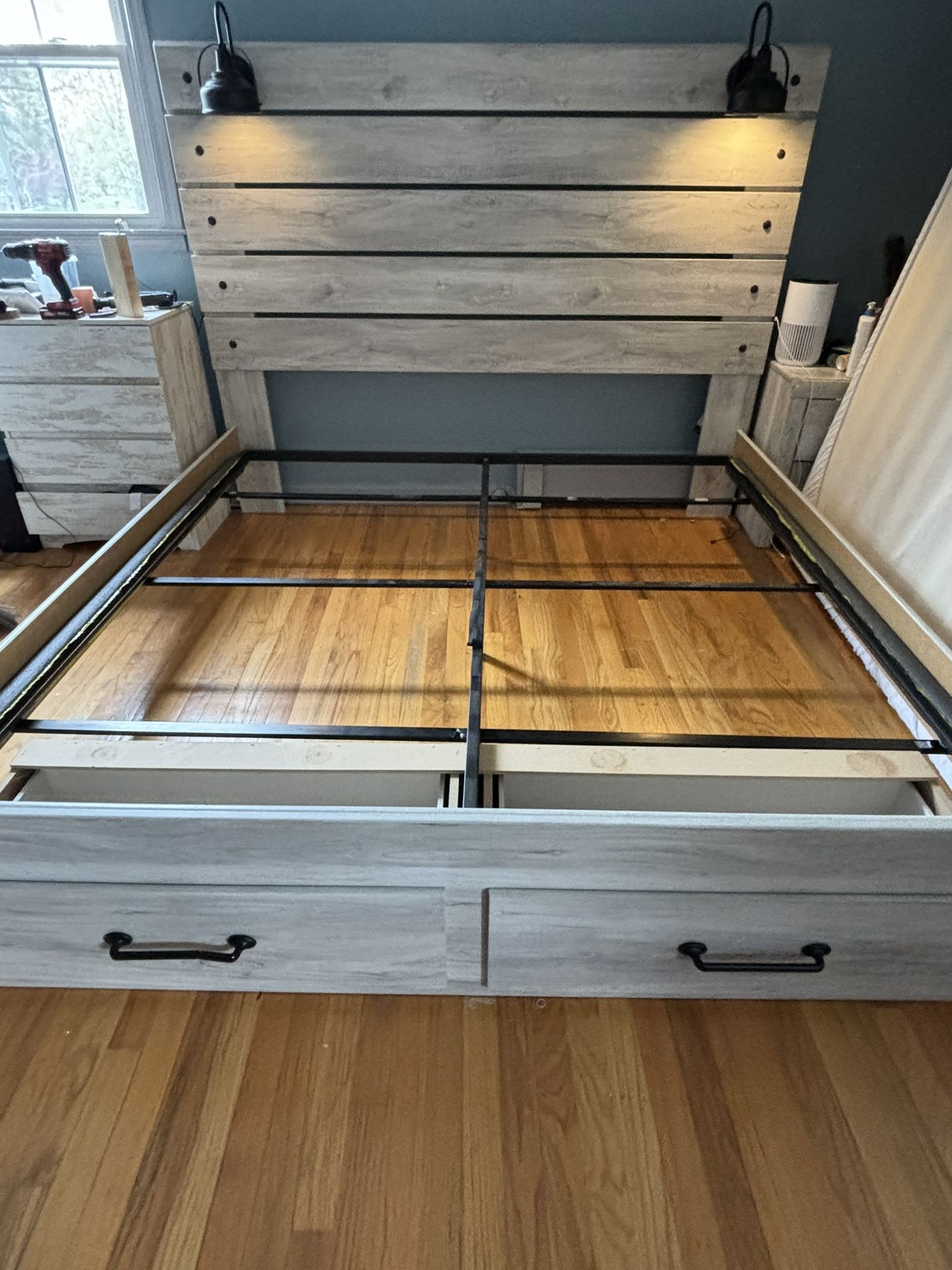 King size Bed Frame With 2 Drawers 