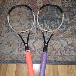 2 Wilson Hammer 6.2 Tennis Racket With New Over Grips