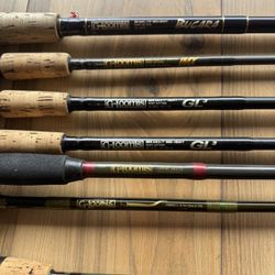 G Loomis fishing rods 5 baitcasting and 2 spinning