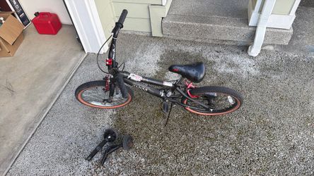 Black and Red BMX Bike 18" with training wheels