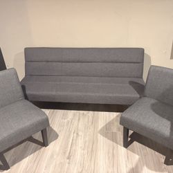 Futon And 2 Chairs