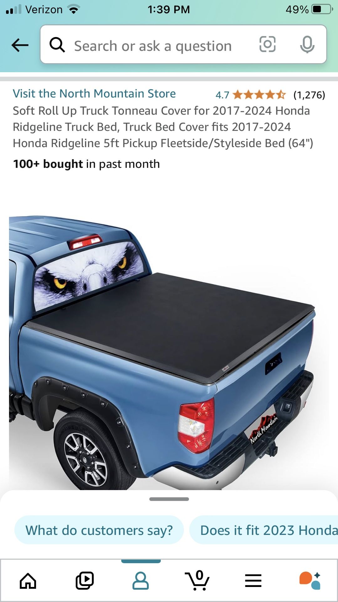 Excellent used condition North Mountain Soft Tonneau Truck Cover