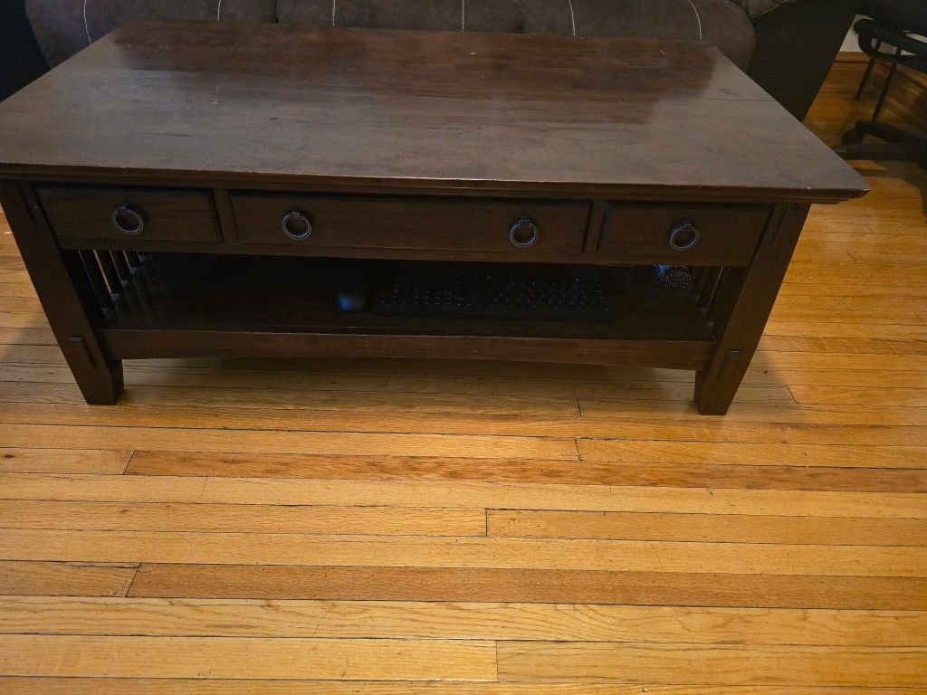 Coffee Table ( Cracked On One Side)