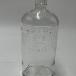 Empty Bulleit Rye Frontier Whiskey Bottle Embossed Glass Bar Decor