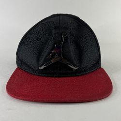 JORDAN YOUTH SNAPBACK BASEBALL HAT CAP BLACK RED BRED Size 4/7 NIKE AIR