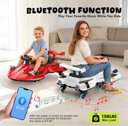 12V Electric Wiggle Car, Ride on Toys for Kids Ages 3+, Red-Black