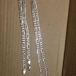 Figaro Silver Chain 24"