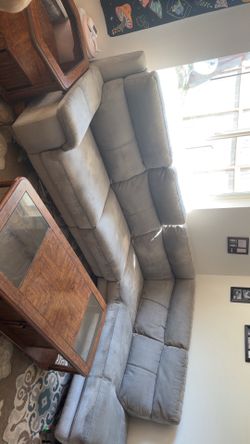 Grey sectional couch