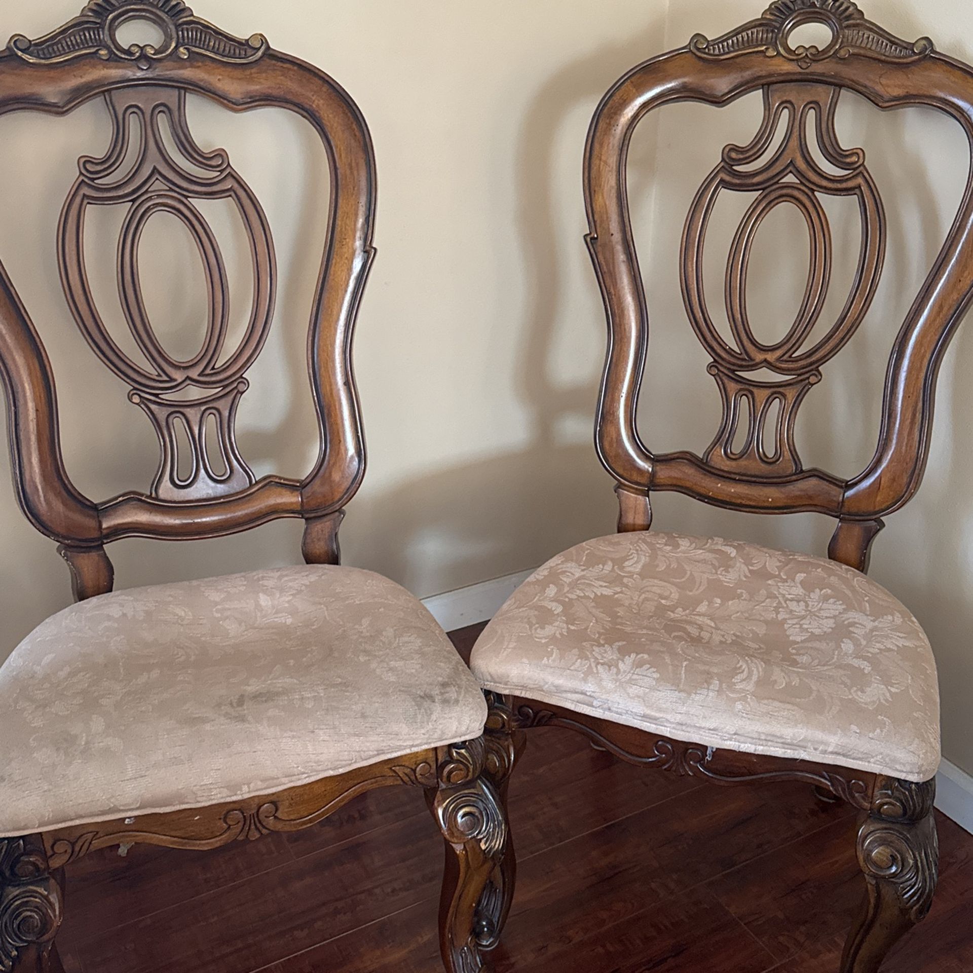 Real Wood Vintage Dining Chairs (6 Chairs) OBO