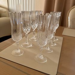 Crystal champagne set of eight