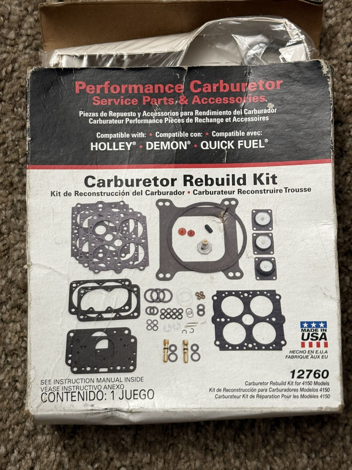 Carburetor rebuild kit never opened