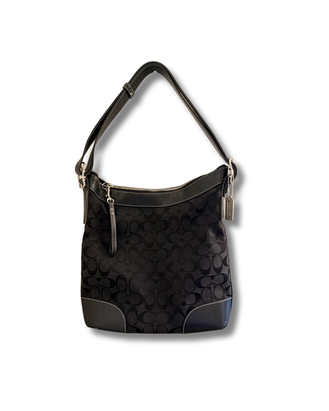 Coach Chelsea Signature Black Canvas & Leather Cross-body Shoulder Bag Style no. 6346