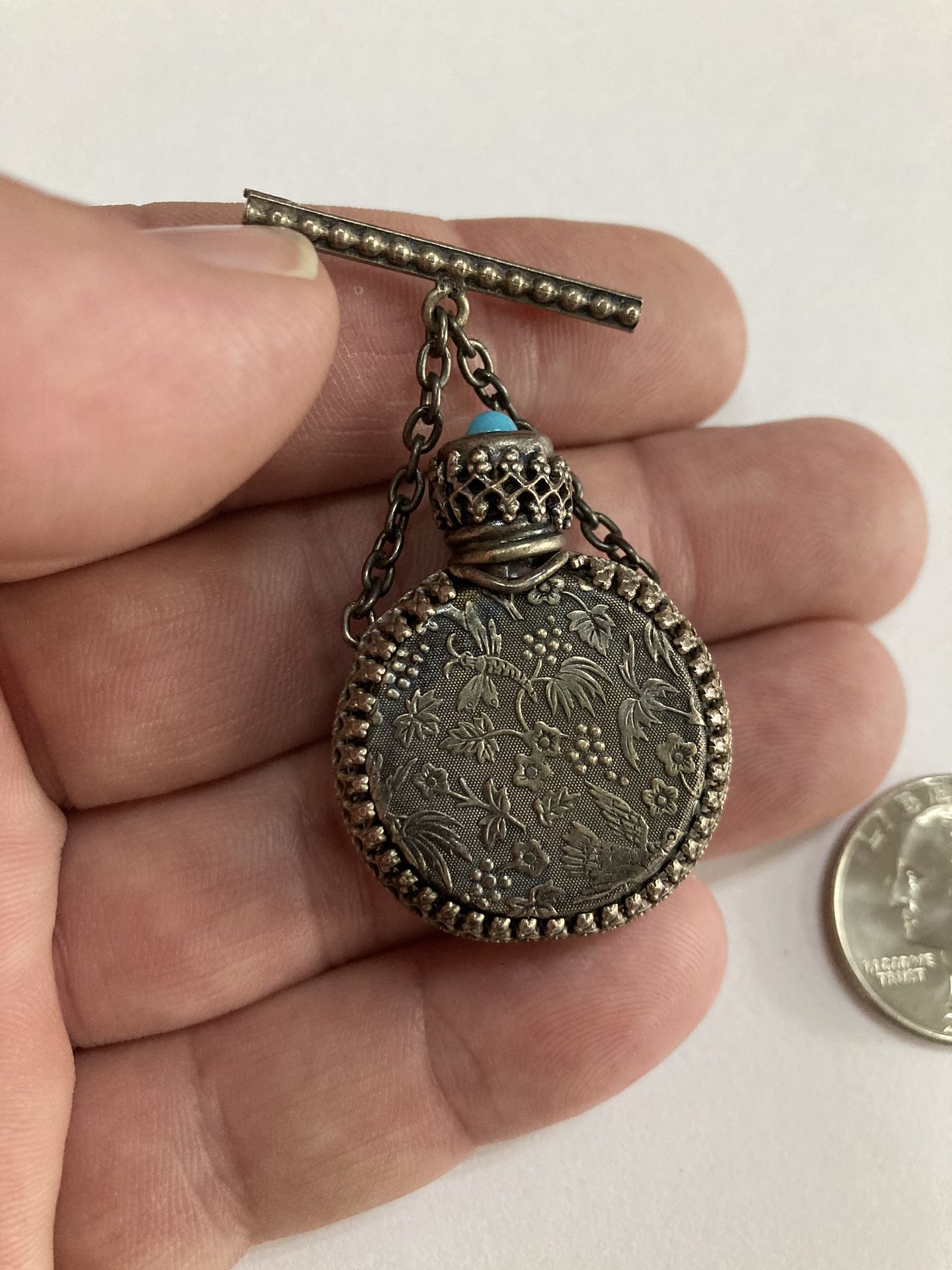 Vintage 19th c. Perfume Bottle Brooch Pin