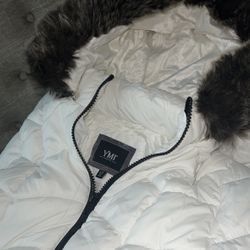 White fur Hoodie Jacket 