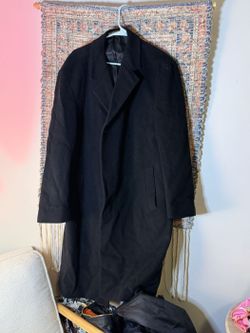 Rainforest Black Long Overcoat Peacoat Men's XL