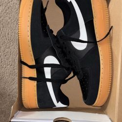 Nike Air Force 1 Black Suede Gum