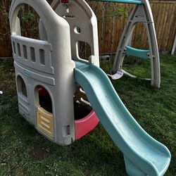 Step2 Playhouse Climber Swing Set with climber and slide