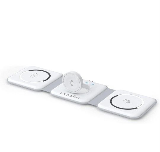 Nano 3 in 1 Wireless Charger for iPhone,Magnetic Foldable 3 in 1 Charging Station,Travel Charger for Multple Devices for iPhone 14/13/12 Series,AirPod