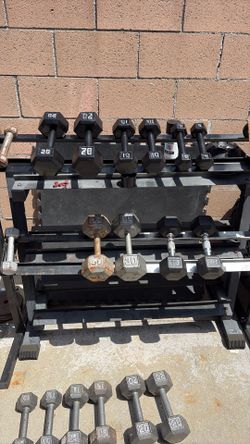 Hex dumbbells in good condition  selling at 80 cents per pound FIRM