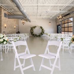 White Resin cushion foldable chairs (Brand New in box)