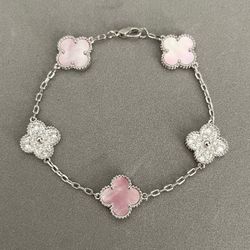 VCA Pink Mother Of Pearl With ZC Stone  Bracelet