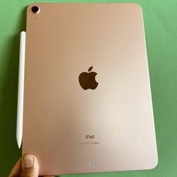 Apple IPad Air 4th Generation (10.9” Liquid Retina/ 2020 Model / pink) 64GB with keyboard case, pen & Accessories (256Gb $499)