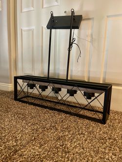 Modern 5-Light Linear Pendant Chandelier – Matte Black