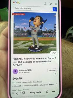 Dodger versus Denver Rockies . Bobble head. Giveaway… Wednesday night… field level 16.. I am parking pass… $550