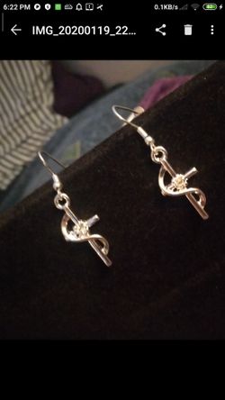Silver plated Zircon Cross Earrings