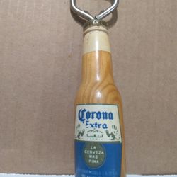 CORONA Beer Corona Extra, Vintage Wooden Handle Bottle Opener Bar Tool 6.5” Tall