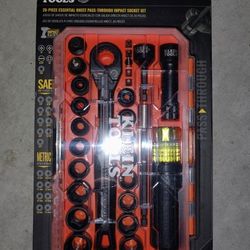 Klein Tools - 28-piece essential KNECT pass-through impact socket set - 65400KNECT