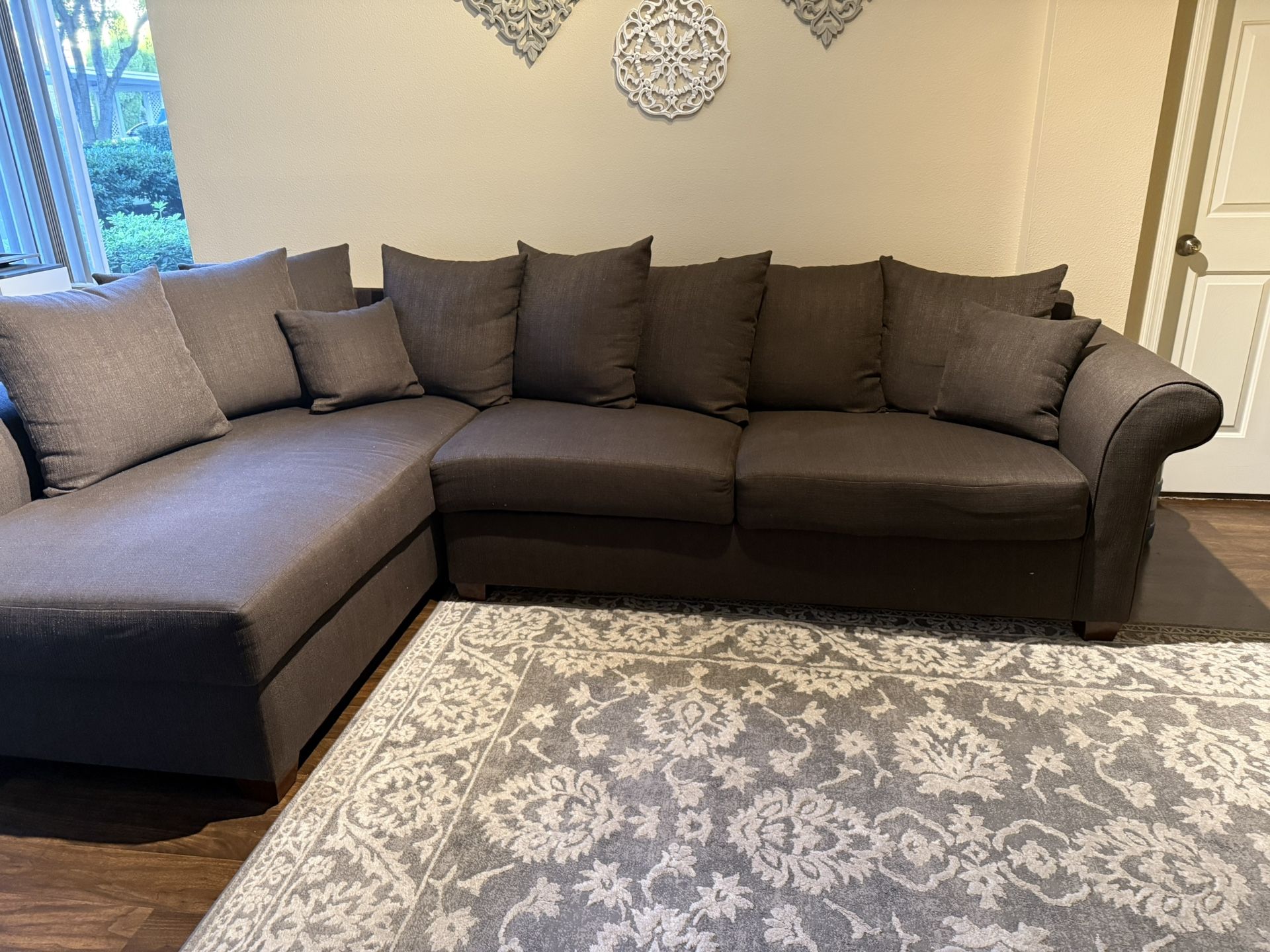 Dark Brown Sectional Couch 