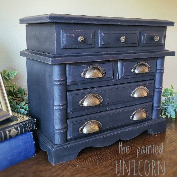 Dark Academia Apothecary Refinished Jewelry Box 