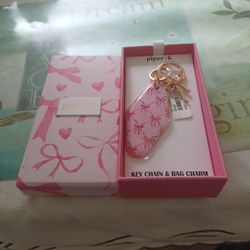 Piper, K Keychain and bag charm.