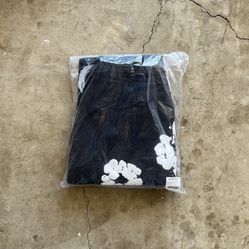 DENIM TEAR BLACK SWEATPANTS