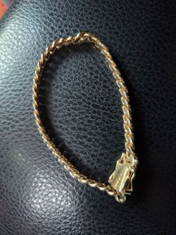 14k yellow gold Cuban link bracelet - 6mm - 7" - 26.9 grams