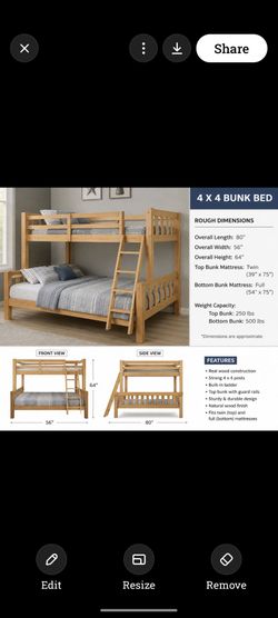 MAKE AN OFFER4x4 Wood TWIN OVER TWIN