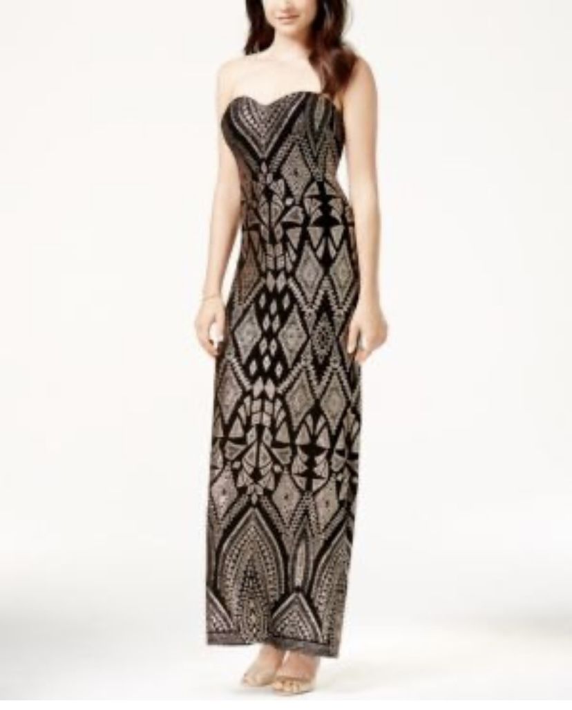 Dress Gold And Black Party Prom Formal