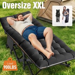 ABORON Oversized XXL Folding Camping Cots for Adults 900lbs Chaise Military Cot